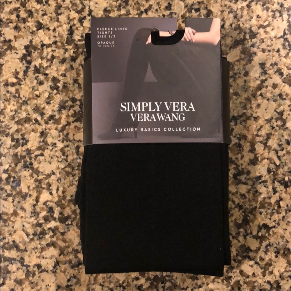 Vera Wang Fleece-Lined Opaque Tights
